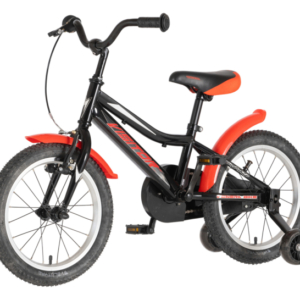 bicikl kids visitor redstriker 16 visitor redstriker 16 dečiji bicikl crno crveni sa pomoćnim točkićima