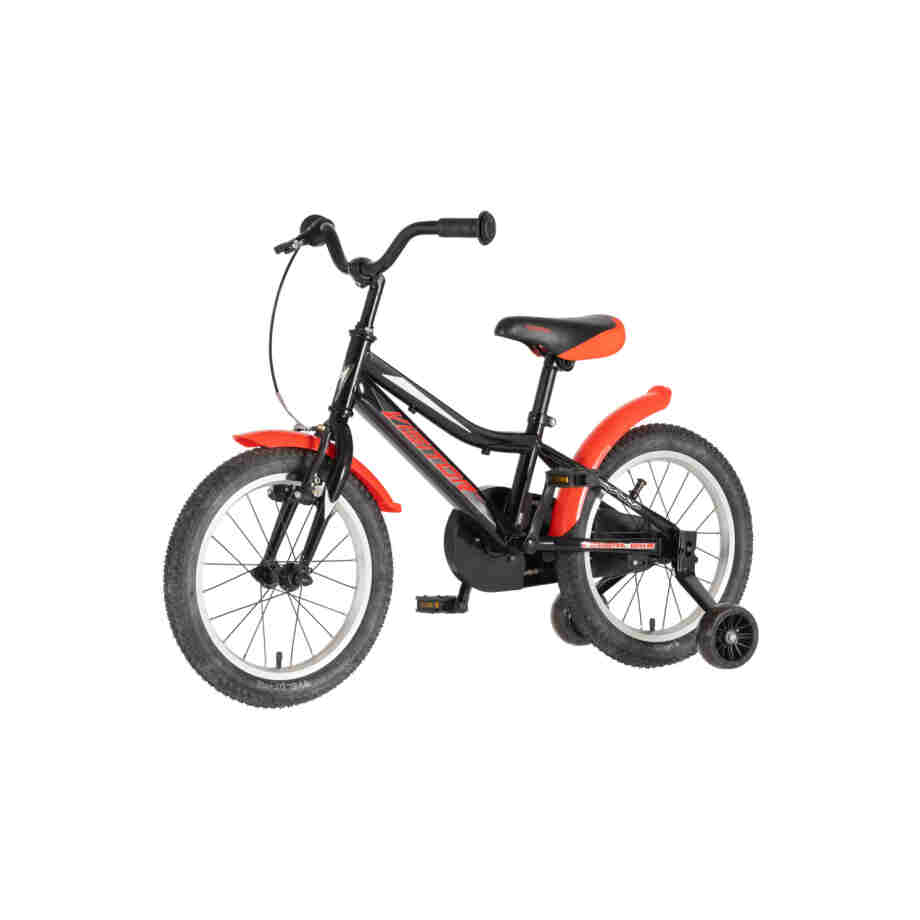 bicikl kids visitor redstriker 16 visitor redstriker 16 dečiji bicikl crno crveni sa pomoćnim točkićima