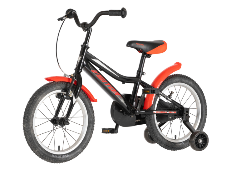 bicikl kids visitor redstriker 16 visitor redstriker 16 dečiji bicikl crno crveni sa pomoćnim točkićima