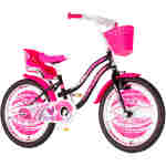 Bicikl kids visitor heart 20" 11" v-brake kontra 115-135cm (20") crno roze Bicikl kids visitor heart 20" 11" v-brake kontra 115-135cm (20") crno roze - Slika 1
