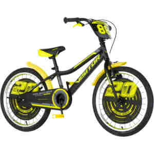 Bicikl kids visitor ranger 20" 10" v-brake kontra 115-135cm (20") crno žuti polu mat Bicikl kids visitor ranger 20" 10" v-brake kontra 115-135cm (20") crno žuti polu mat - Slika 1