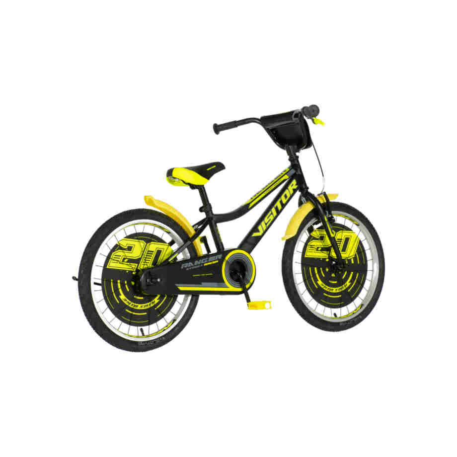 Bicikl kids visitor ranger 20" 10" v-brake kontra 115-135cm (20") crno žuti polu mat 1203068 07