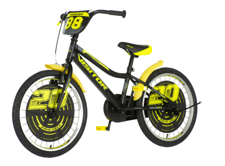 Bicikl kids visitor ranger 20" 10" v-brake kontra 115-135cm (20") crno žuti polu mat Bicikl kids visitor ranger 20" 10" v-brake kontra 115-135cm (20") crno žuti polu mat