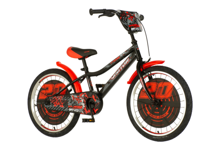 bicikl kids visitor xtreme 20 inča crno crveni sa čeličnim okvirom