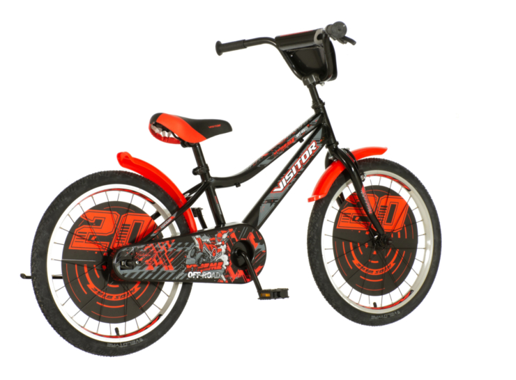 bicikl kids visitor xtreme 20 inča crno crveni sa čeličnim okvirom