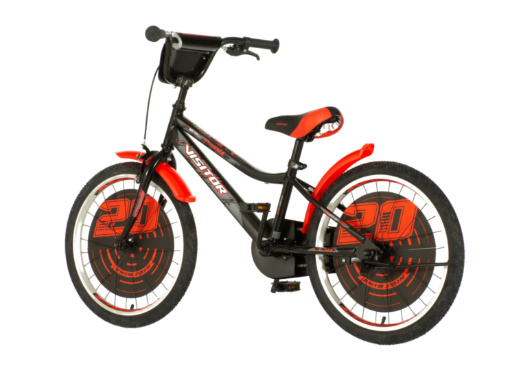 bicikl kids visitor xtreme 20 inča crno crveni sa čeličnim okvirom