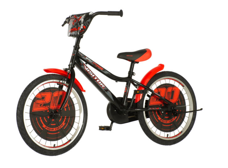 bicikl kids visitor xtreme 20 inča crno crveni sa čeličnim okvirom