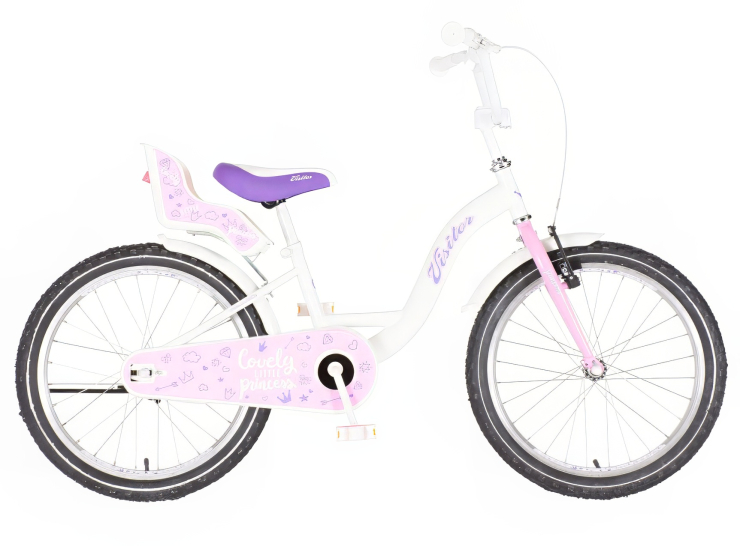 Bicikl kids visitor liloo 20" 10" v-brake kontra 115-135cm (20") belo roze perla bicikl kids visitor liloo 20 belo roze perla za devojčice
