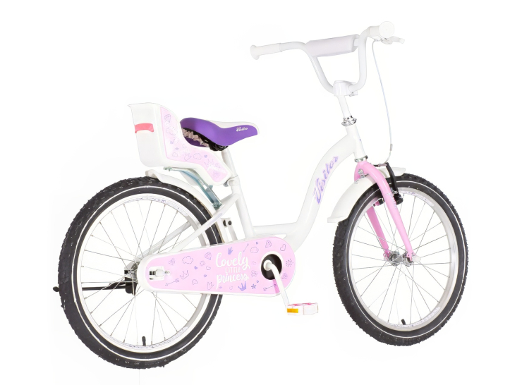 Bicikl kids visitor liloo 20" 10" v-brake kontra 115-135cm (20") belo roze perla bicikl kids visitor liloo 20 belo roze perla za devojčice