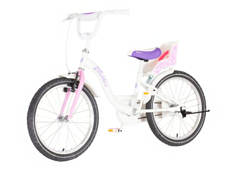 Bicikl kids visitor liloo 20" 10" v-brake kontra 115-135cm (20") belo roze perla bicikl kids visitor liloo 20 belo roze perla za devojčice