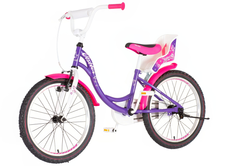 Bicikl kids visitor princess 20" 11" v-brake kontra 115-135cm (20") ljubičasti perla bicikl kids visitor princess 20 bicikl visitor princess 20 inča ljubičasti perla za devojčice