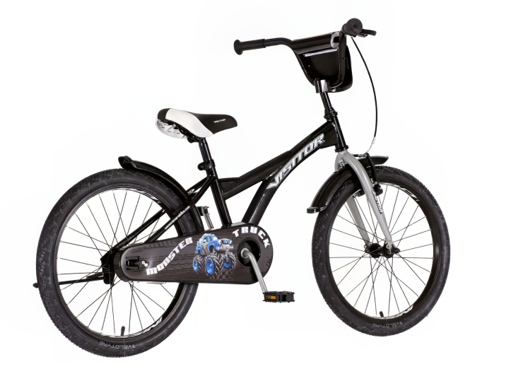 Bicikl kids visitor truck 20" 10" v-brake kontra 115-135cm (20") crno sivi bicikl kids visitor truck 20 crno sivi sa podesivim sedištem