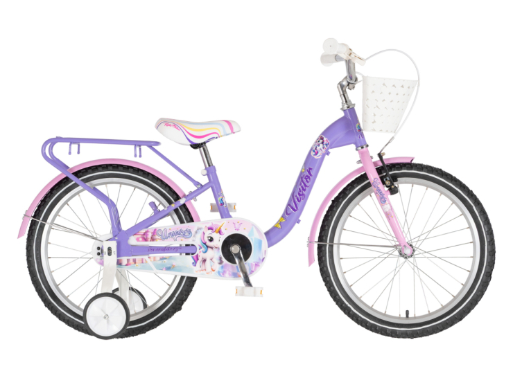 bicikl kids visitor unicorn 20 dečiji bicikl visitor unicorn 20 ljubičasti sa v-brake i kontra