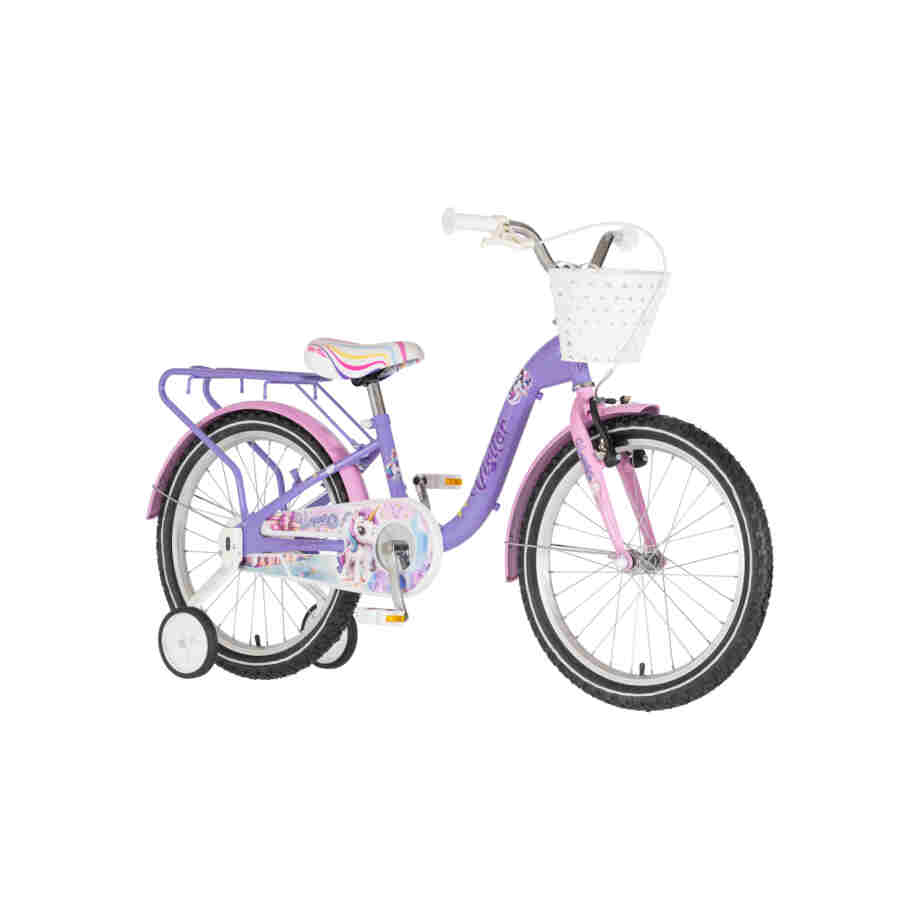 bicikl kids visitor unicorn 20 dečiji bicikl visitor unicorn 20 ljubičasti sa v-brake i kontra