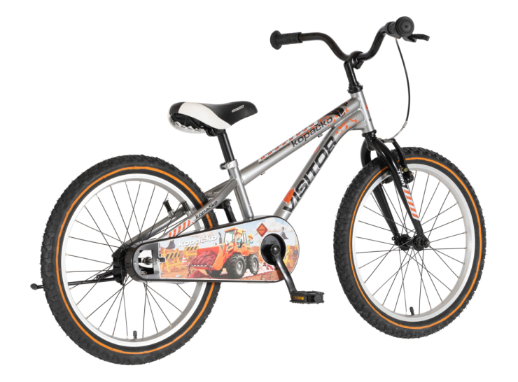 Bicikl kids visitor kopacko 20" 10" v-brake kontra 115-135cm (20") srebrni uv sjaj bicikl kids visitor kopacko 20 dečiji bicikl visitor kopacko 20 inča srebrni uv sjaj v-brake