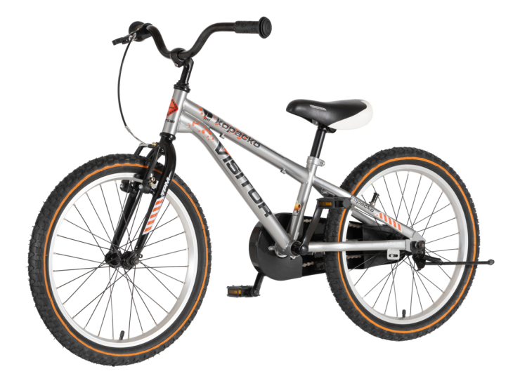 Bicikl kids visitor kopacko 20" 10" v-brake kontra 115-135cm (20") srebrni uv sjaj bicikl kids visitor kopacko 20 dečiji bicikl visitor kopacko 20 inča srebrni uv sjaj v-brake