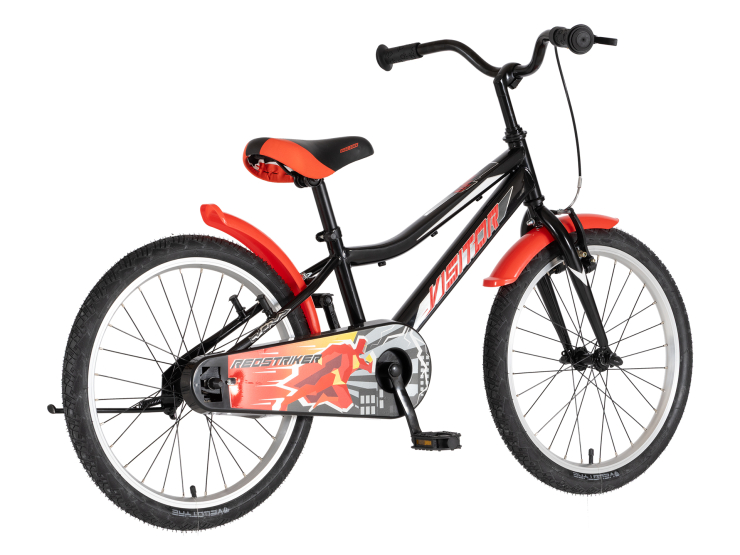 Bicikl kids visitor redstriker 20" 10" v-brake kontra 115-135cm (20") crno crveni bicikl kids visitor redstriker 20 visitor redstriker 20 inča dečiji bicikl crno crveni ram 10