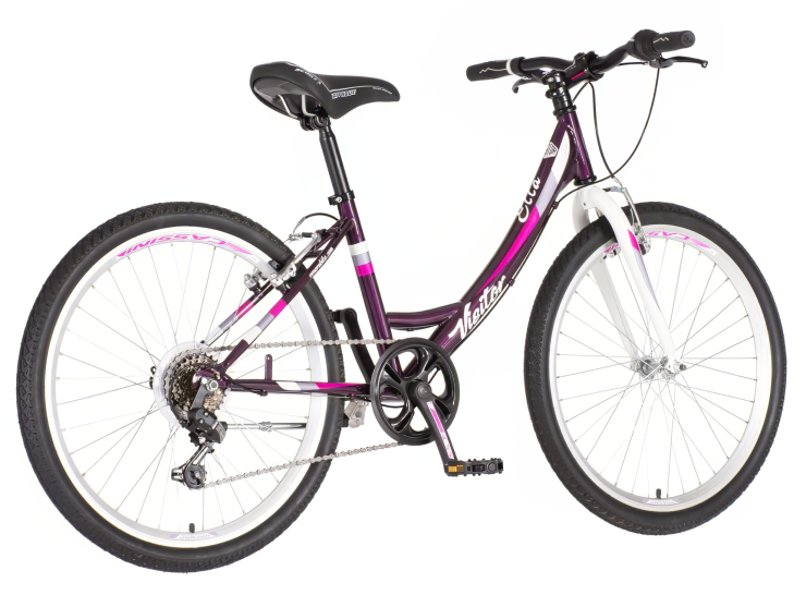 Bicikl junior 24 visitor fox 24" 14" v-brake 6 brzina 132-155cm (xs) ljubičasti bicikl junior 24 visitor fox ljubičasti planinski bicikl za devojčice