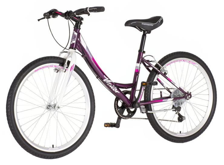 Bicikl junior 24 visitor fox 24" 14" v-brake 6 brzina 132-155cm (xs) ljubičasti bicikl junior 24 visitor fox ljubičasti planinski bicikl za devojčice