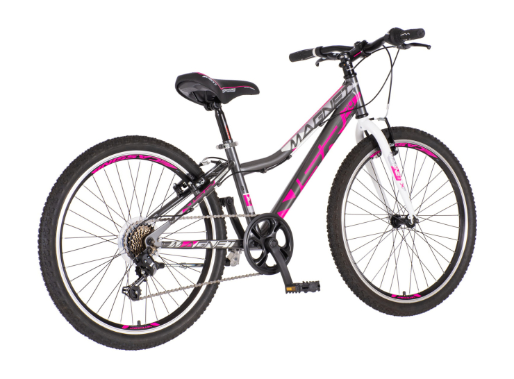 Bicikl junior 24 visitor fox 24" 14" v-brake 6 brzina 132-155cm (xs) sivo roze polu mat bicikl junior 24 visitor fox visitor fox junior bicikl 24 sivo roze sa v-brake kočnicama