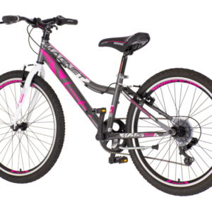 Bicikl junior 24 visitor fox 24" 14" v-brake 6 brzina 132-155cm (xs) sivo roze polu mat bicikl junior 24 visitor fox visitor fox junior bicikl 24 sivo roze sa v-brake kočnicama