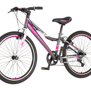 Bicikl junior 24 visitor fox 24" 14" v-brake 6 brzina 132-155cm (xs) sivo roze polu mat bicikl junior 24 visitor fox visitor fox junior bicikl 24 sivo roze sa v-brake kočnicama