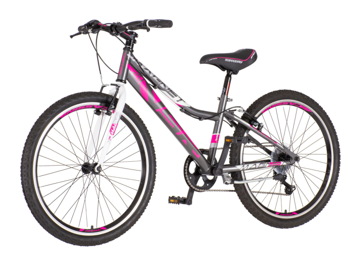 Bicikl junior 24 visitor fox 24" 14" v-brake 6 brzina 132-155cm (xs) sivo roze polu mat bicikl junior 24 visitor fox visitor fox junior bicikl 24 sivo roze sa v-brake kočnicama