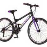 bicikl junior 24 explorer spark crno ljubičasti sa v-brake kočnicama