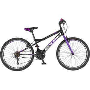 bicikl junior 24 explorer spark crno ljubičasti sa v-brake kočnicama