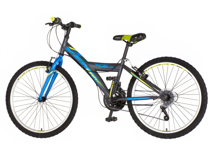 Bicikl junior 24 venssini parma 24" 13" v-brake 18 brzina 132-155cm (xs) plavo sivi