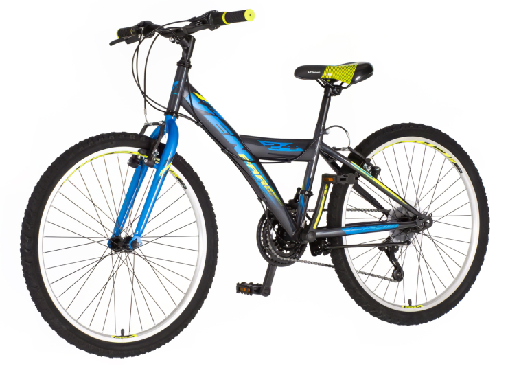 Bicikl junior 24 venssini parma 24" 13" v-brake 18 brzina 132-155cm (xs) plavo sivi