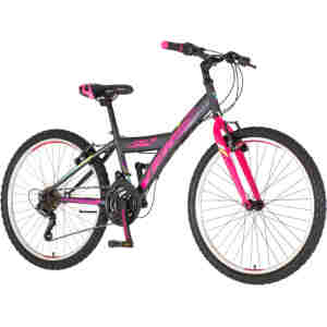 Bicikl junior 24 venssini parma 24" 13"  v-brake  18 brzina 132-155cm (xs) crno roze
