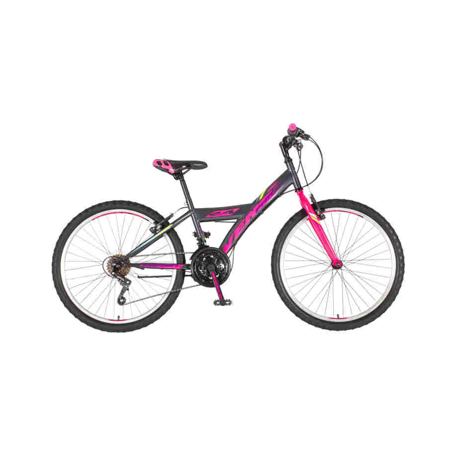 Bicikl junior 24 venssini parma 24" 13" v-brake 18 brzina 132-155cm (xs) crno roze 1241069 13