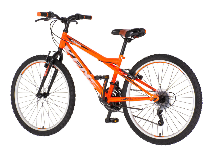 Bicikl junior 24 venssini parma 24" 13" v-brake 18 brzina 142-165cm (s) neon narandžasti uv bicikl junior 24 venssini parma neon narandžasti sa v-brake kočnicama