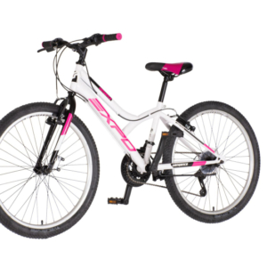 Bicikl junior 24 explorer spy 24" 13" v-brake 18 brzina 132-155cm (xs) belo roze perla uv sjaj bicikl junior 24 explorer spy explorer spy 24 dečiji bicikl belo roze perla uv sjaj