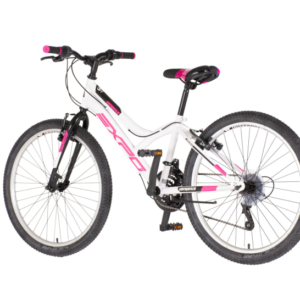 Bicikl junior 24 explorer spy 24" 13" v-brake 18 brzina 132-155cm (xs) belo roze perla uv sjaj bicikl junior 24 explorer spy explorer spy 24 dečiji bicikl belo roze perla uv sjaj