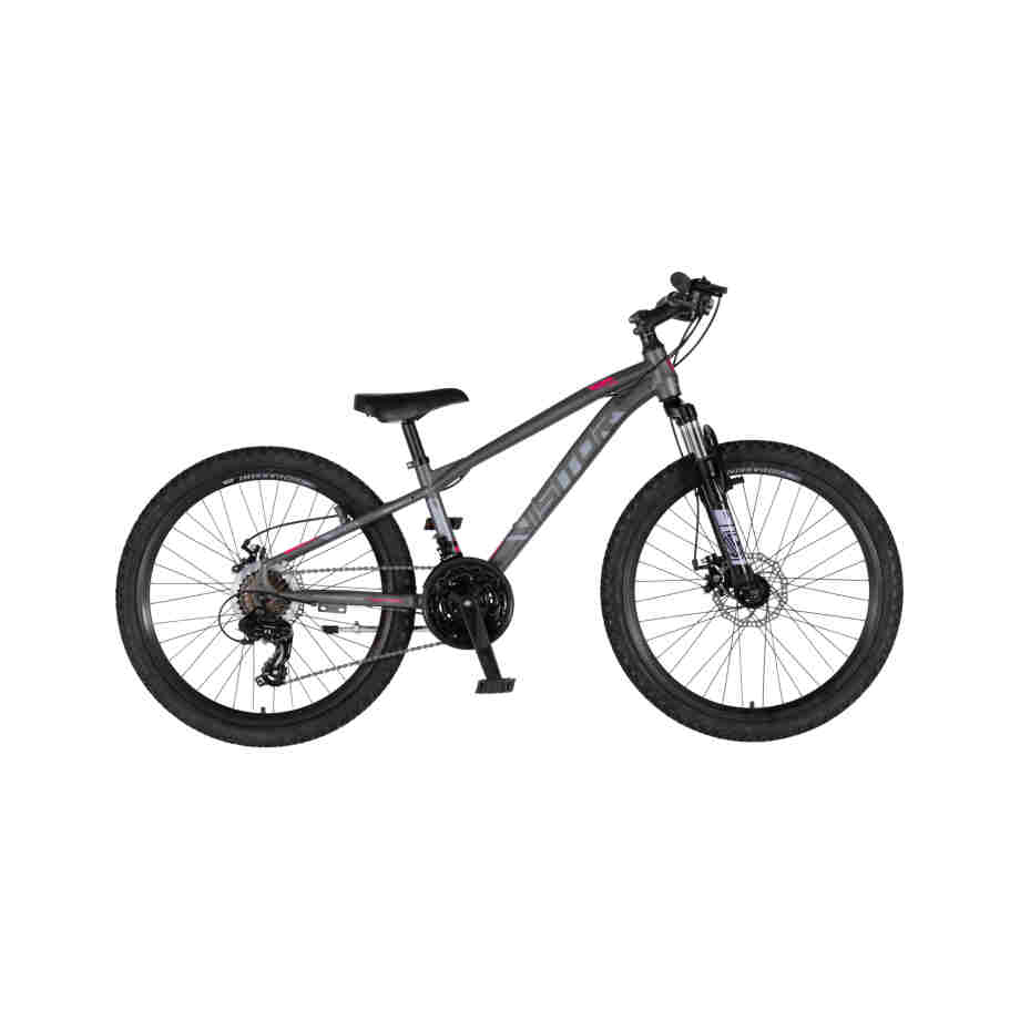 Bicikl junior 24 visitor cascade 24" amortizer 12" disk dupli 21 brzina 142-165cm (s) sivi polu mat bicikl junior 24 visitor cascade visitor cascade junior mtb bicikl 24 inča sivi polu mat