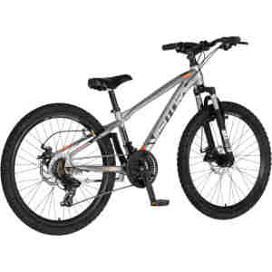Bicikl junior 24 visitor cascade 24" amortizer 12" disk dupli 21 brzina 142-165cm (s) srebrni bicikl junior 24 visitor cascade visitor cascade junior mtb bicikl 24 inča srebrni amortizer disk