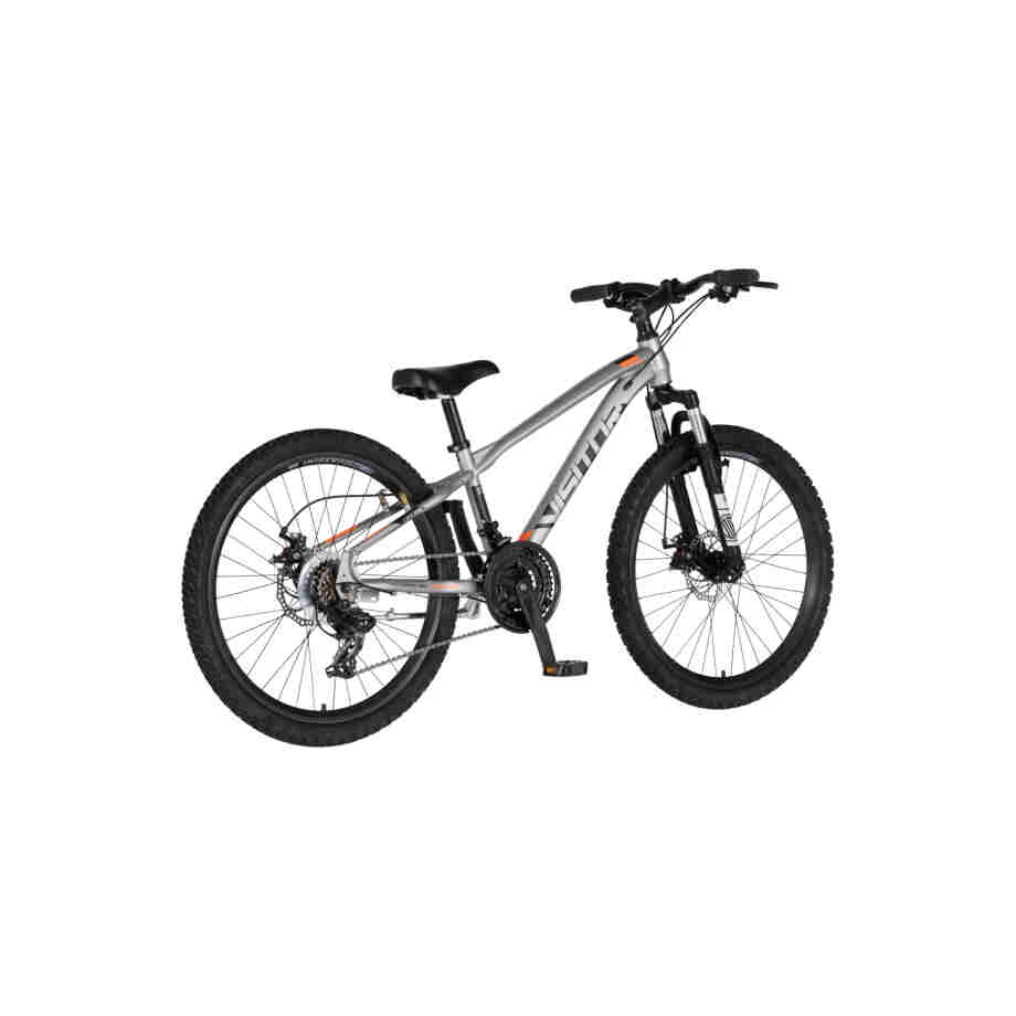 Bicikl junior 24 visitor cascade 24" amortizer 12" disk dupli 21 brzina 142-165cm (s) srebrni bicikl junior 24 visitor cascade visitor cascade junior mtb bicikl 24 inča srebrni amortizer disk