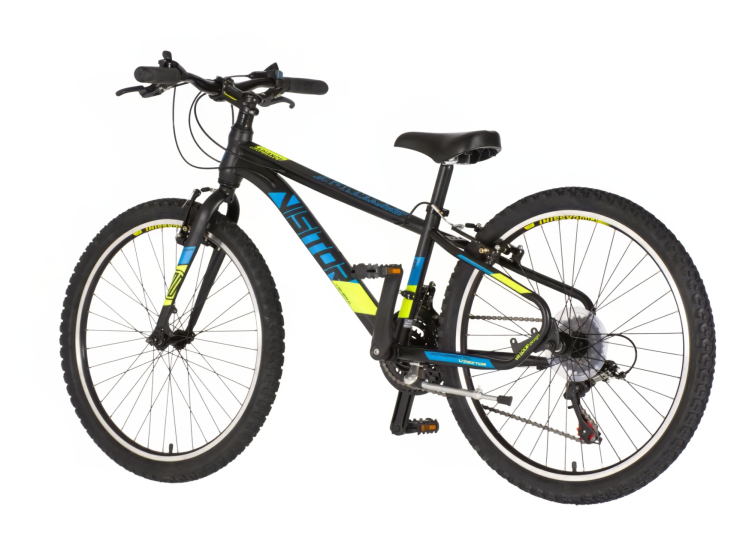 bicikl junior 24 visitor radiance visitor radiance 24 dečiji mtb bicikl crno žuti v-brake 21