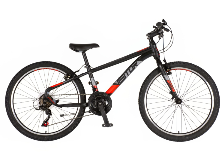bicikl junior 24 visitor radiance visitor radiance 24 dečiji mtb bicikl crno crveni čelični ram