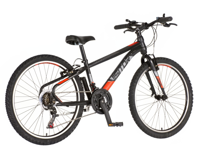 bicikl junior 24 visitor radiance visitor radiance 24 dečiji mtb bicikl crno crveni čelični ram