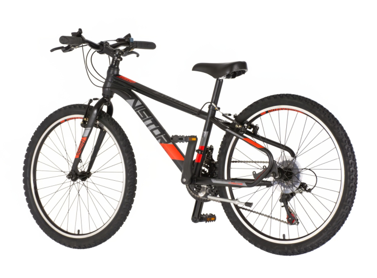 bicikl junior 24 visitor radiance visitor radiance 24 dečiji mtb bicikl crno crveni čelični ram