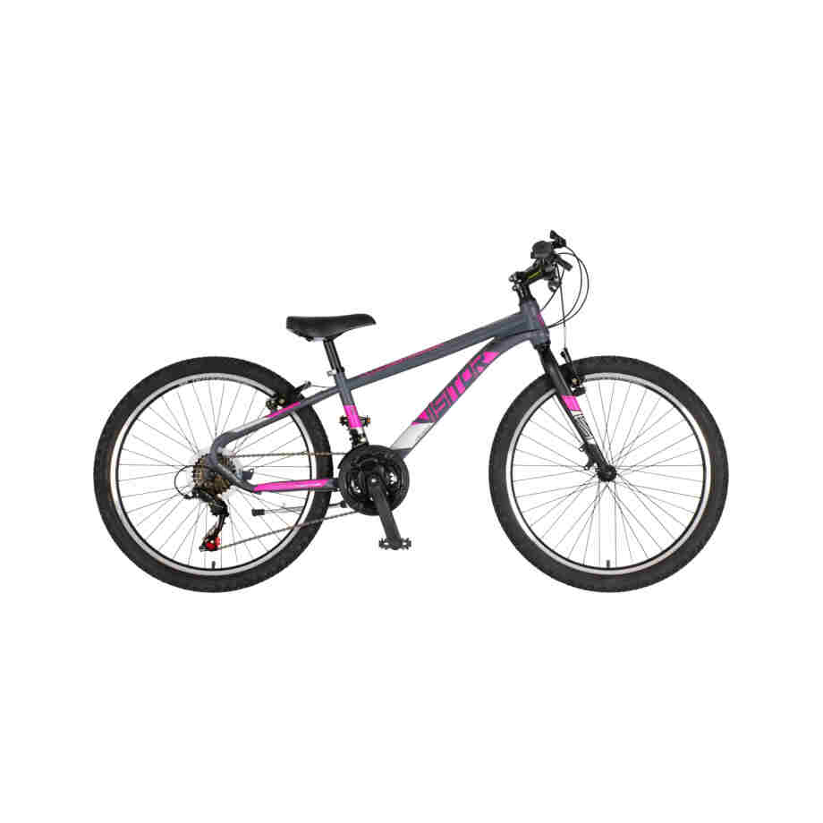 Bicikl junior 24 visitor radiance 24" 12" v-brake 21 brzina 132-155cm (xs) sivi bicikl junior 24 visitor radiance visitor radiance 24 sivi dečiji mtb bicikl 21 brzina v-brake