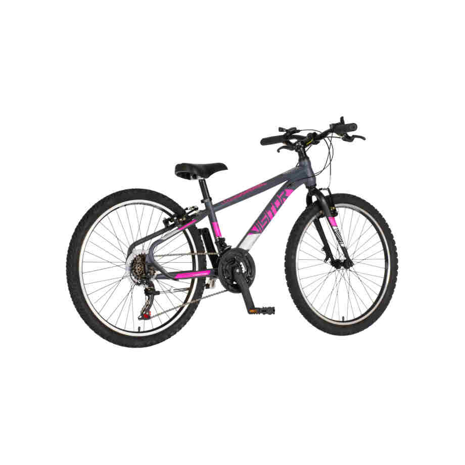 Bicikl junior 24 visitor radiance 24" 12" v-brake 21 brzina 132-155cm (xs) sivi bicikl junior 24 visitor radiance visitor radiance 24 sivi dečiji mtb bicikl 21 brzina v-brake