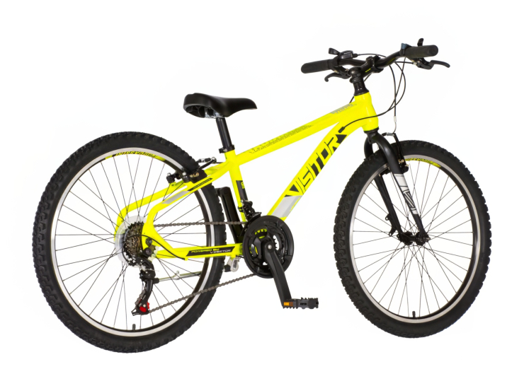Bicikl junior 24 visitor radiance 24" 12" v-brake 21 brzina 132-155cm (xs) neon žuti bicikl junior 24 visitor radiance visitor radiance junior bicikl 24 inča neon žuti v-brake 21