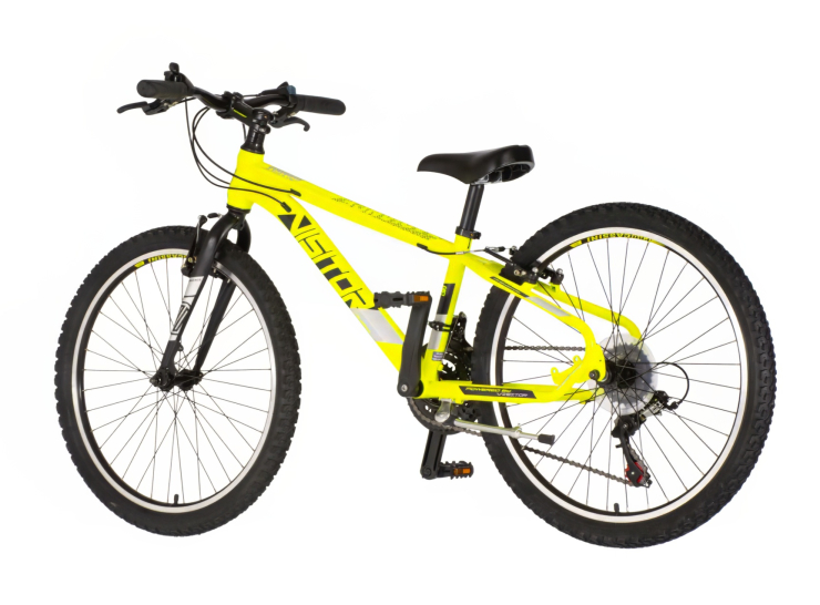 Bicikl junior 24 visitor radiance 24" 12" v-brake 21 brzina 132-155cm (xs) neon žuti bicikl junior 24 visitor radiance visitor radiance junior bicikl 24 inča neon žuti v-brake 21