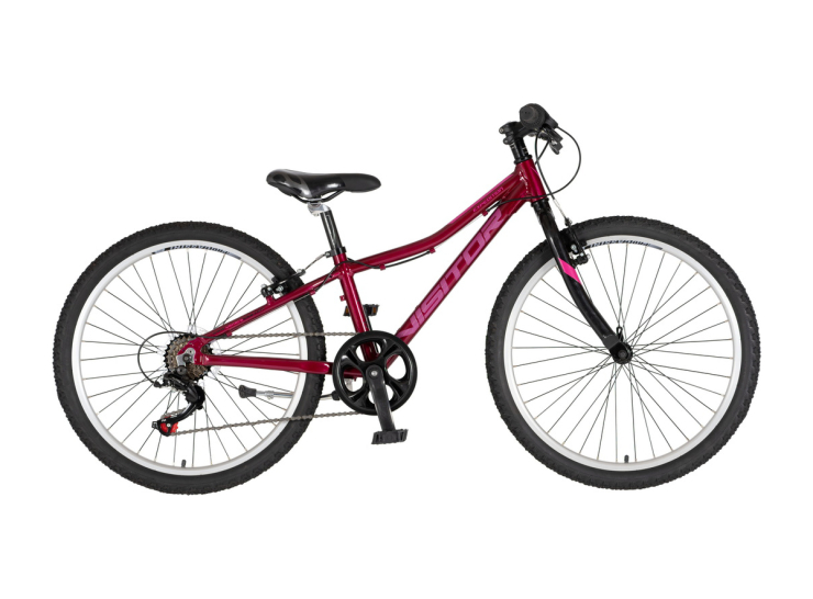 Bicikl junior 24 visitor proxy start 2.0 24" tvrda alu 12" v-brake 7 brzina 132-155cm (xs) ljubičast bicikl junior 24 visitor proxy visitor proxy start 2.0 junior mtb bicikl 24 inča ljubičasti