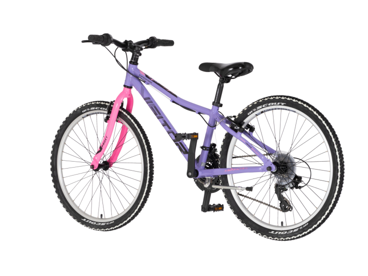 Bicikl junior 24 visitor proxy start 2.1 24" tvrda alu 13" v-brake 21 brzina 142-165cm (s) ljubičast bicikl junior 24 visitor proxy visitor proxy start 2.1 junior mtb bicikl 24 inča ljubičasti