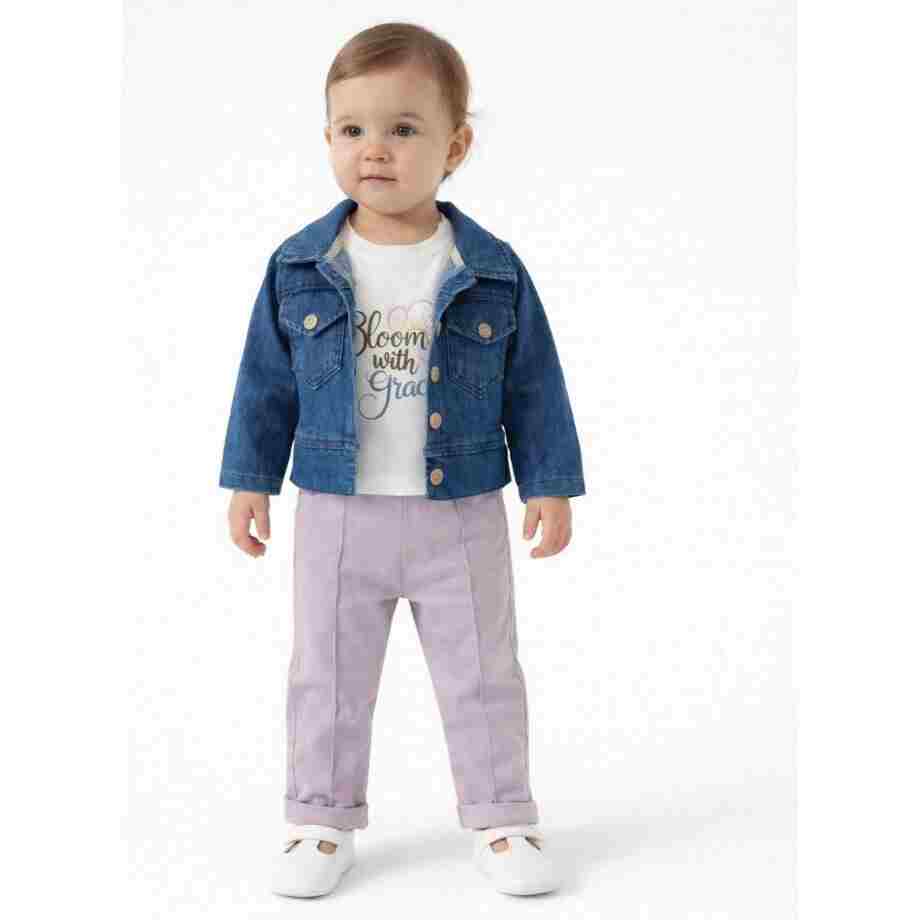 komplet sa teksas jaknom ljubicasti komplet sa teksas jaknom ljubičasti teddy kids trodjelni set za